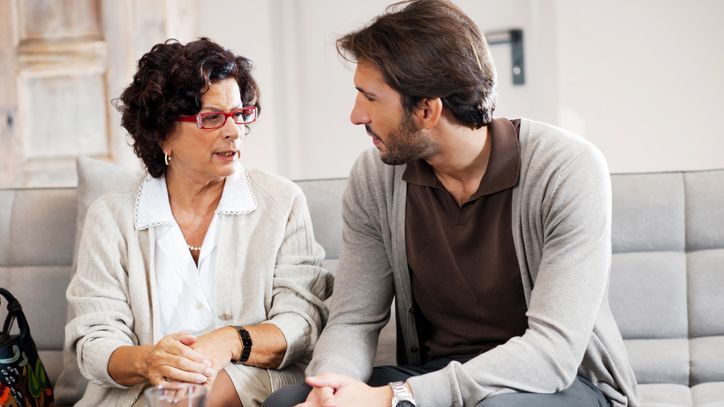 A woman talks to her son about the $75,000 gift she's giving to help him buy a home.